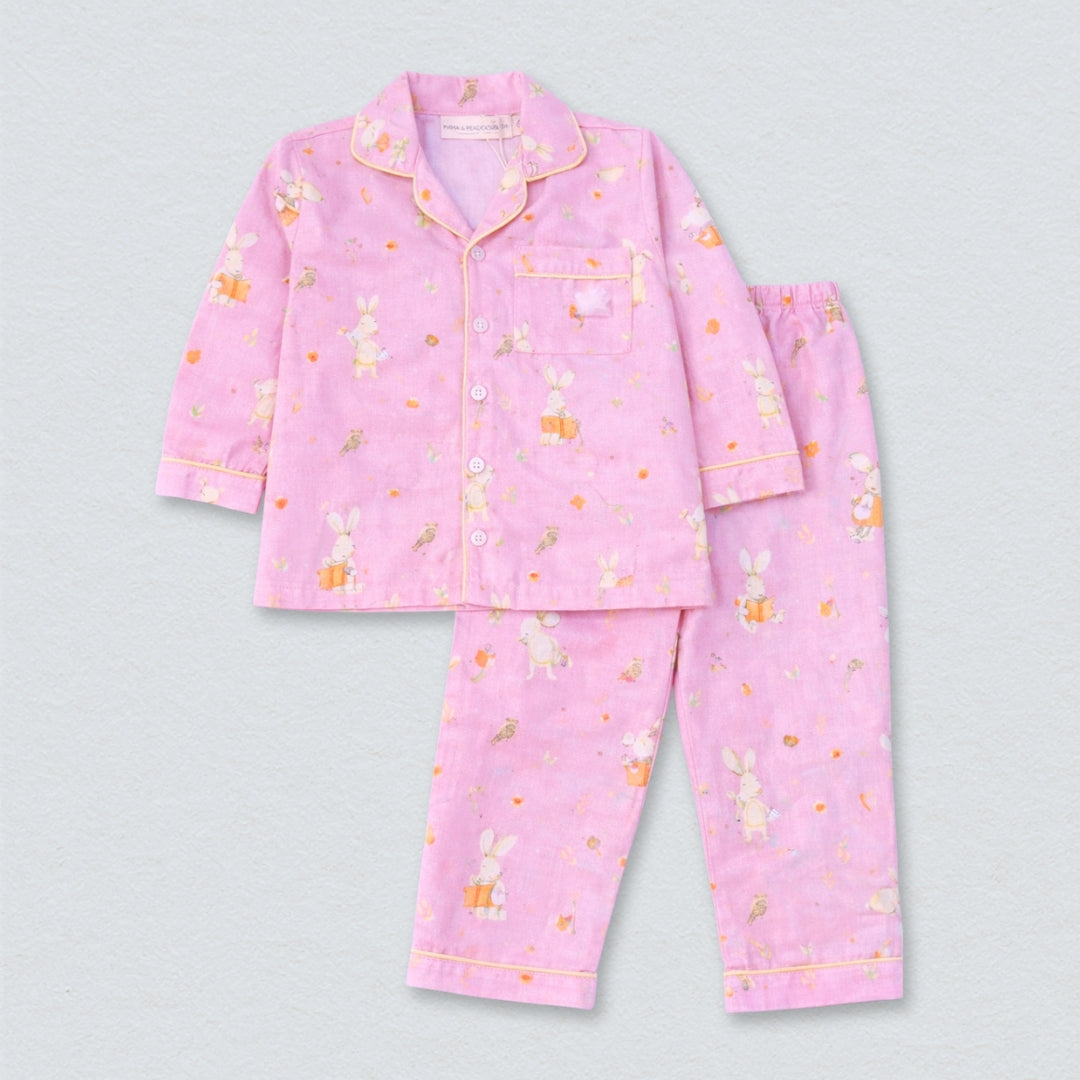 Playful Rabbits Full Sleeves Night Suit