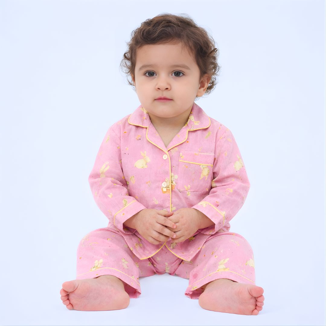 Playful Rabbits Full Sleeves Night Suit