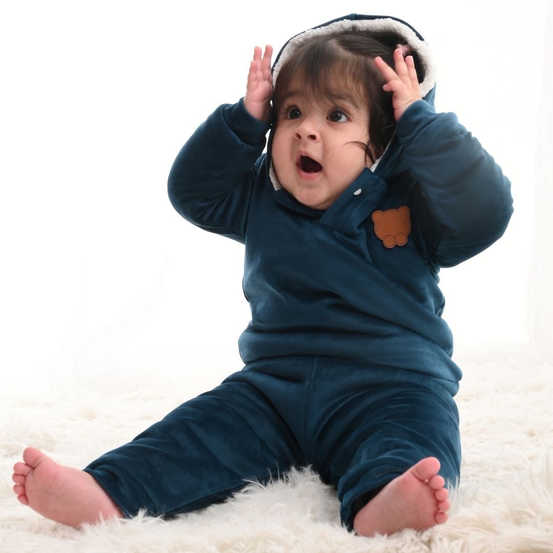 Royal Teddy Velvet Co-ord Set with Sherpa