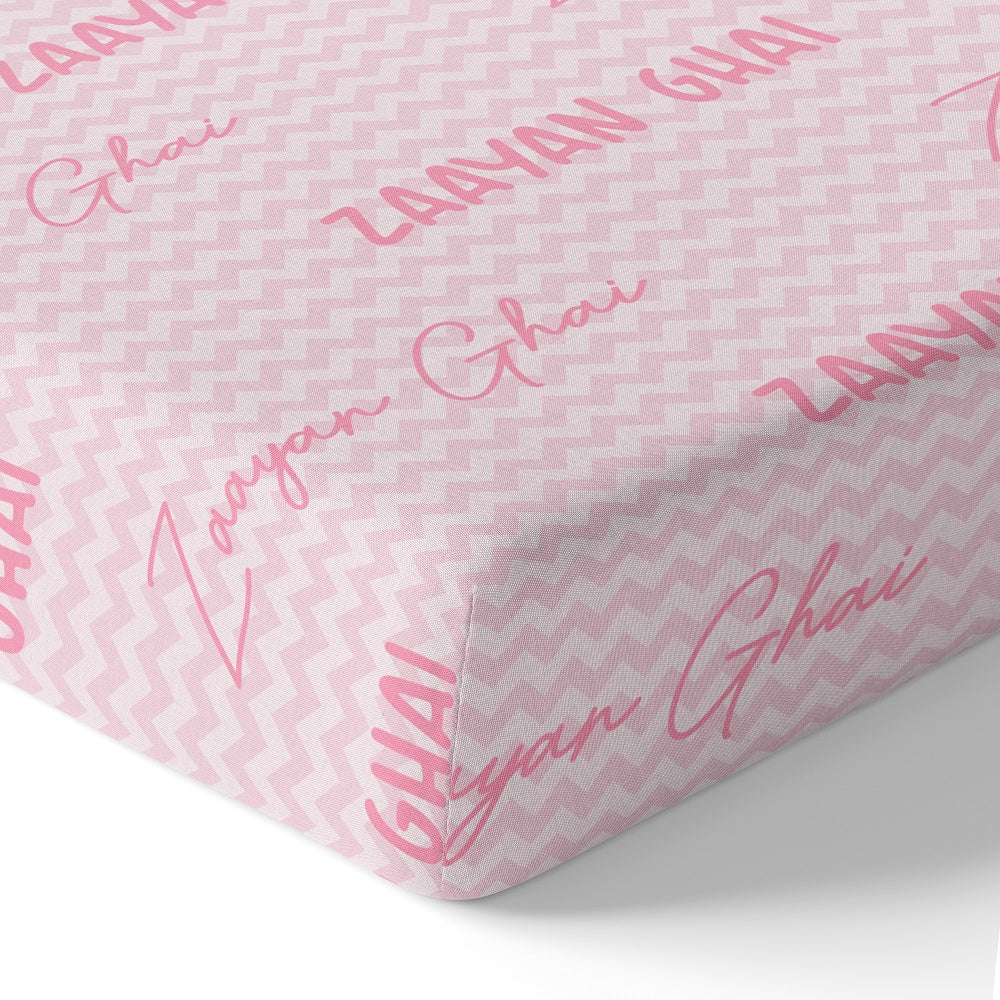 Personalised Name Cot Sheet - Pink