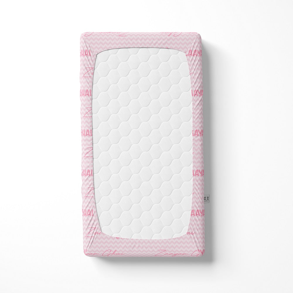 Personalised Name Cot Sheet - Pink