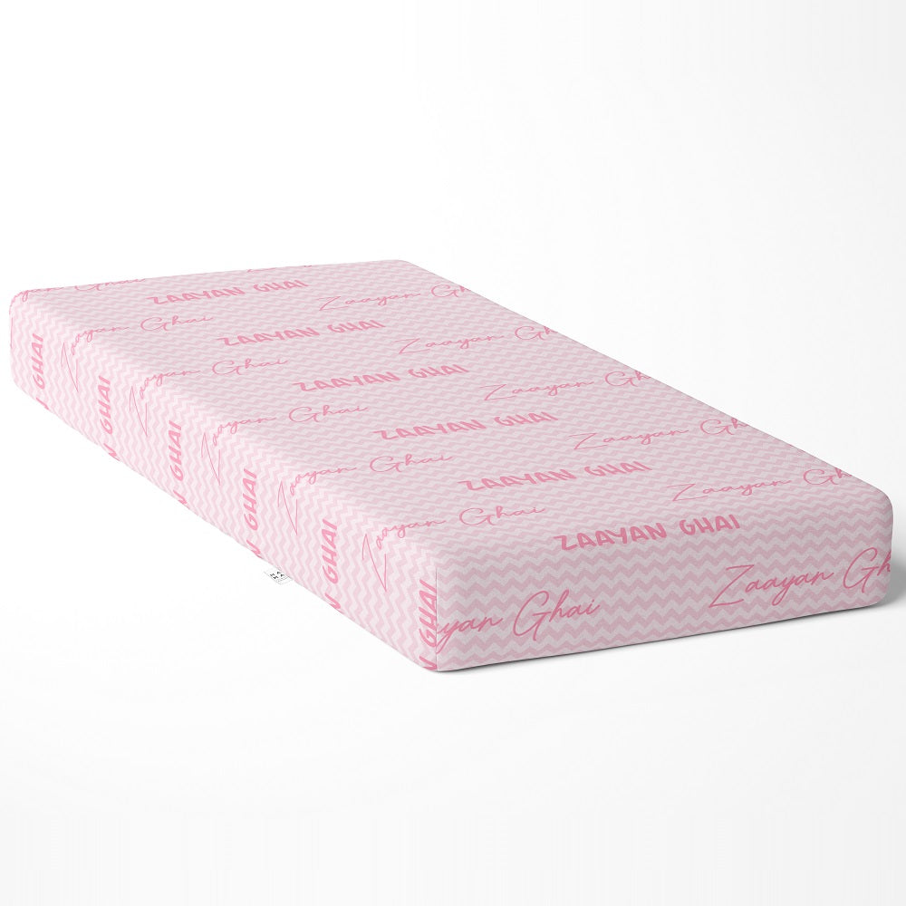 Personalised Name Cot Sheet - Pink