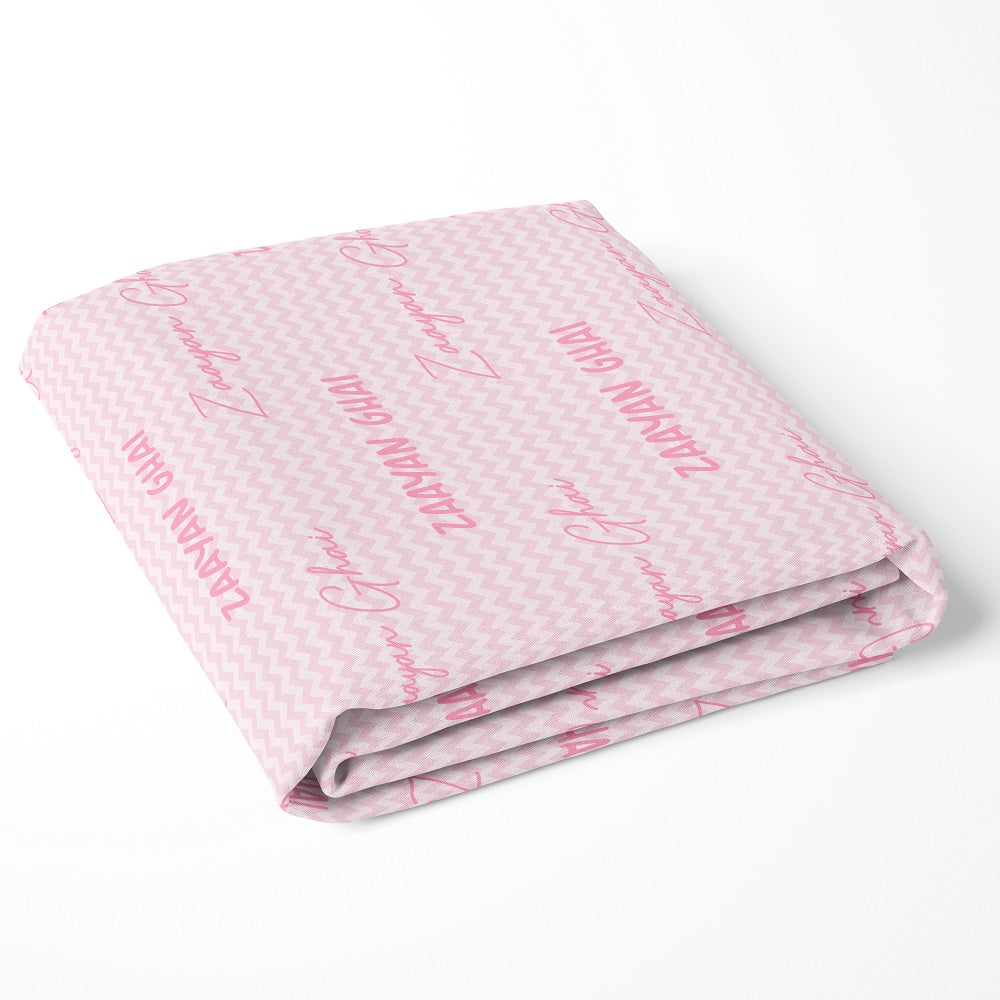 Personalised Name Cot Sheet - Pink