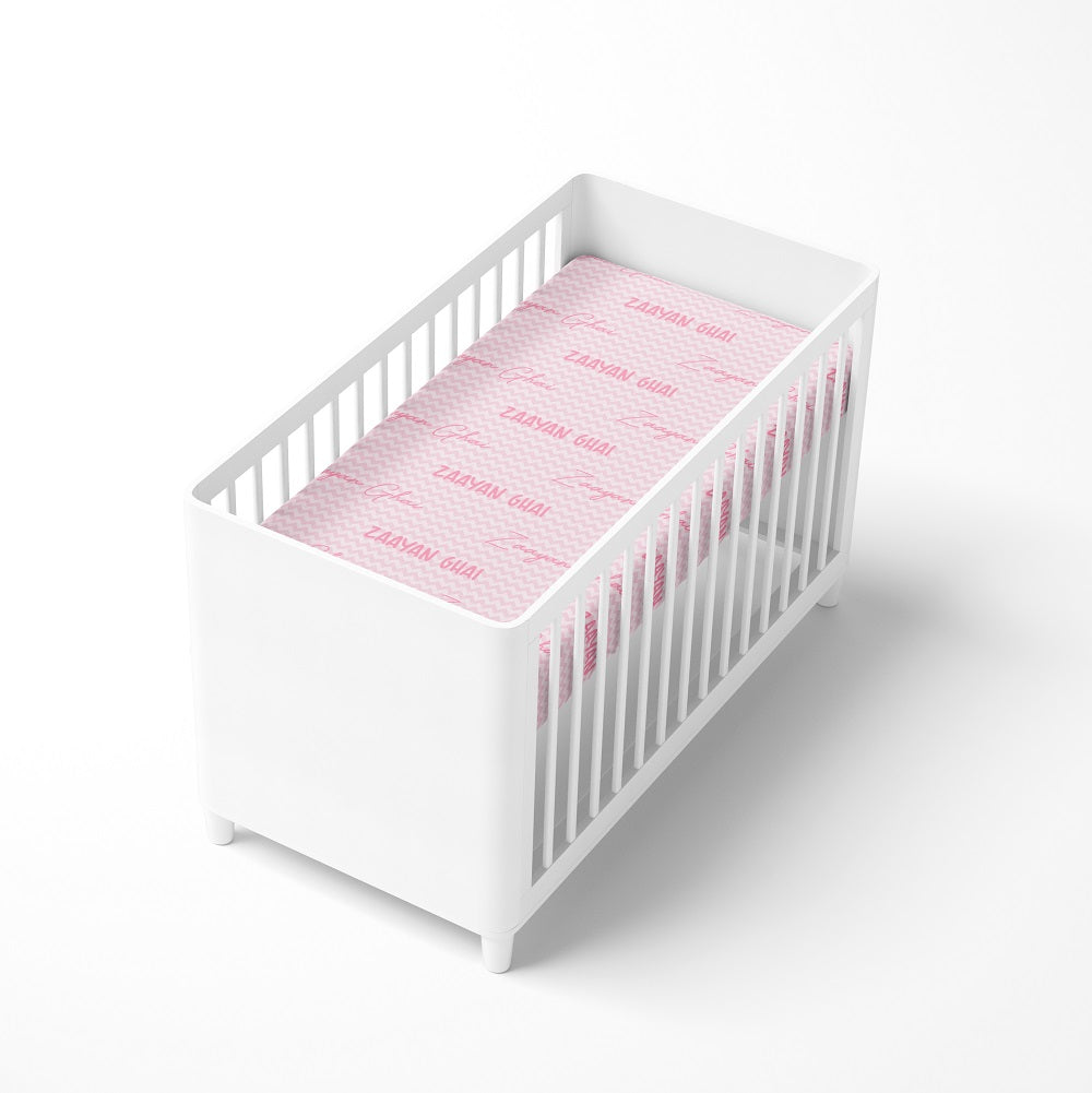 Personalised Name Cot Sheet - Pink