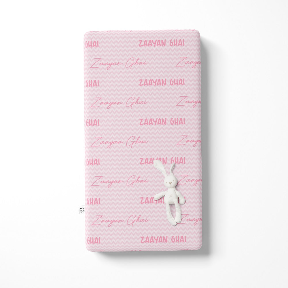 Personalised Name Cot Sheet - Pink