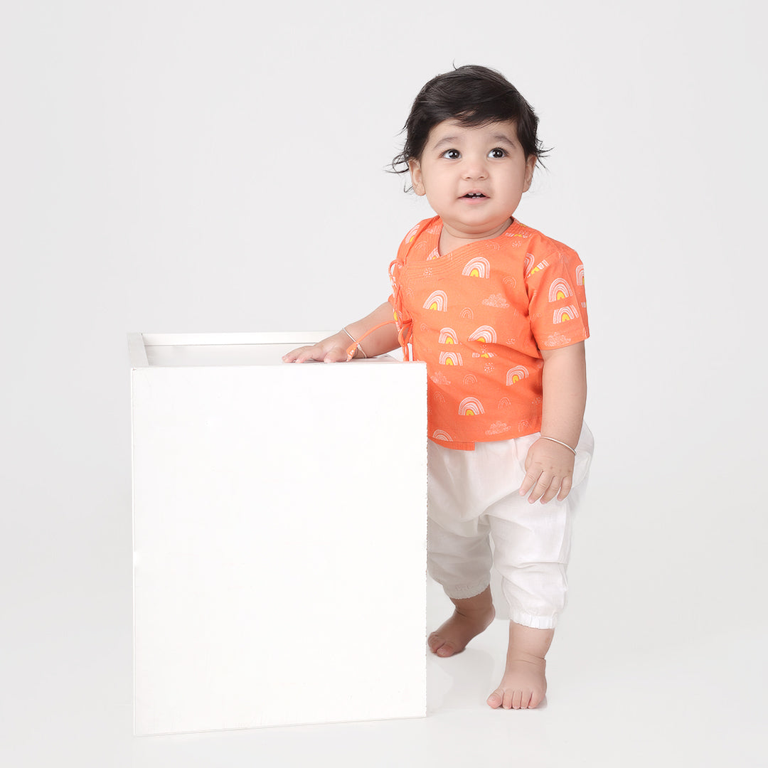 Orange Rainbow Angrakha Set