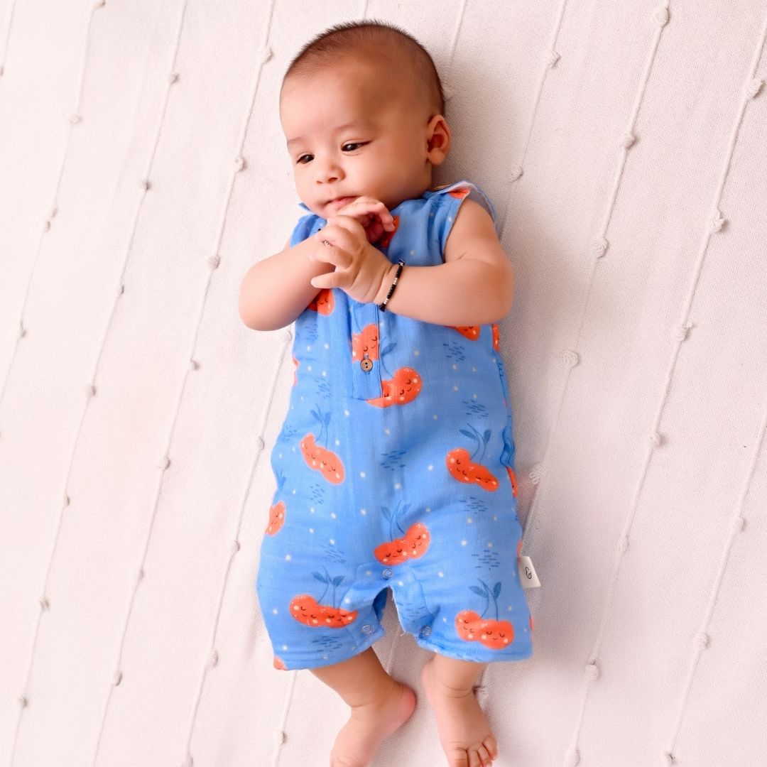 Cheeryful Muslin Double Layer Romper