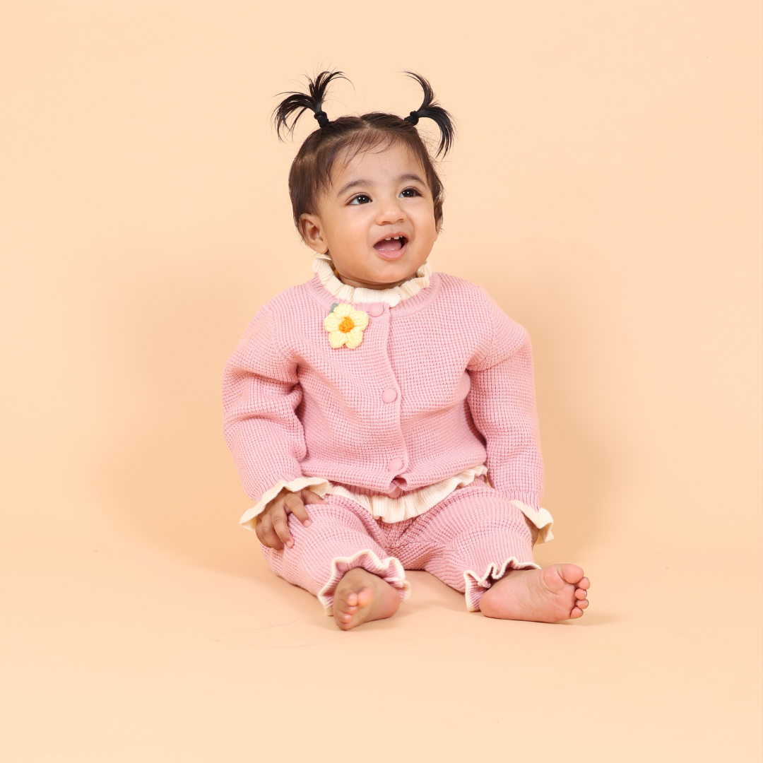 Daisy Knitted Winter Co-Ord Set- Pink