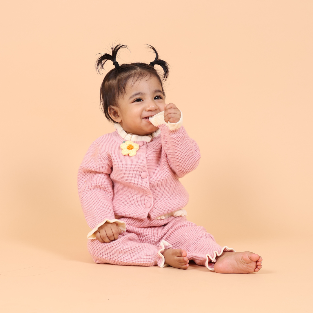 Daisy Knitted Winter Co-Ord Set- Pink