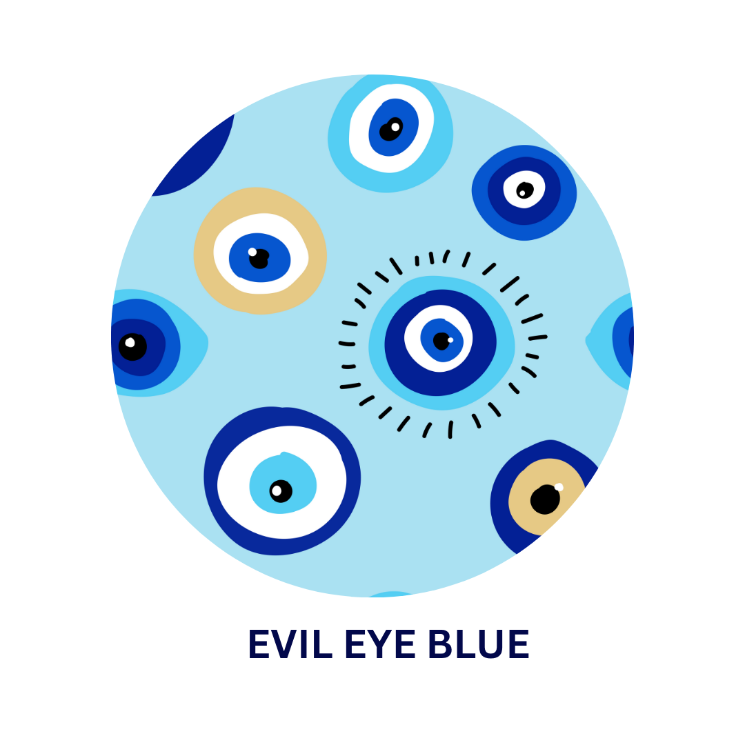 Evil Eye Blue Muslin Angrakha Set