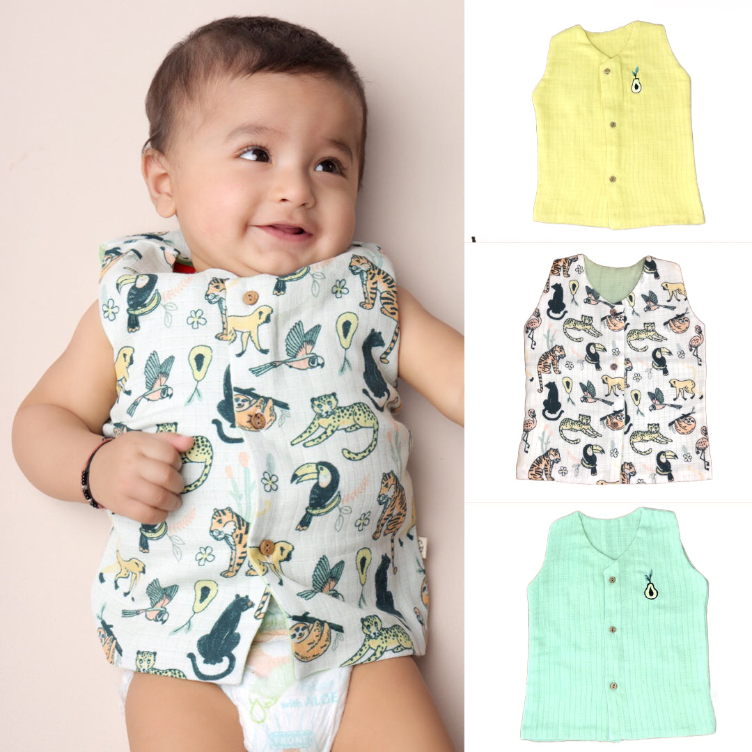 Rainforest Animals Vest Set of 3
