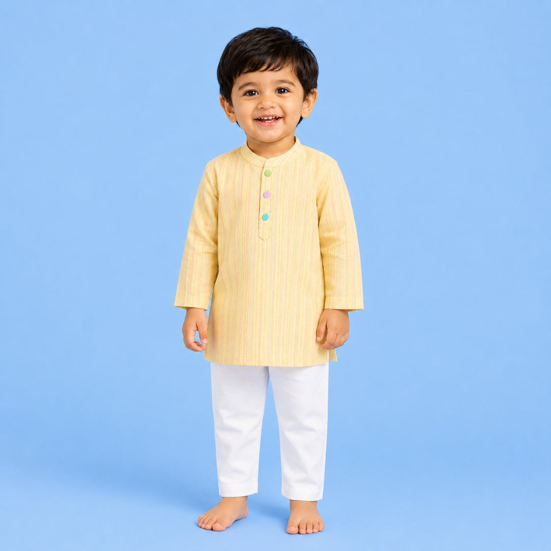 Lemon Stripes Kurta Set