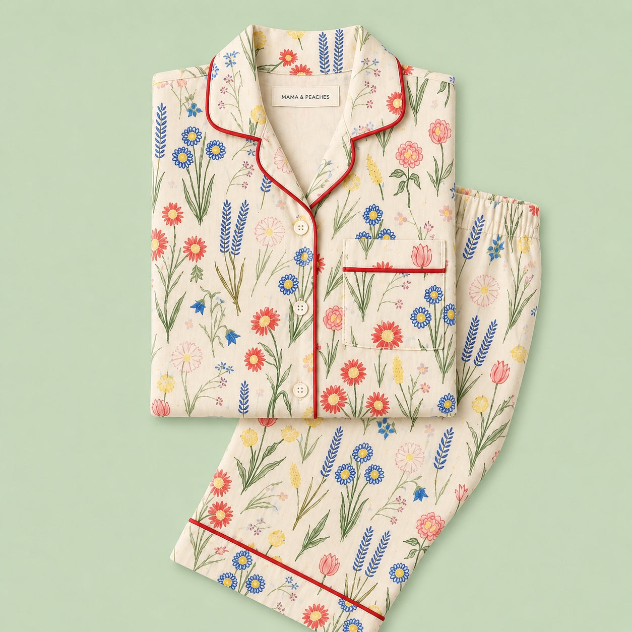 Floral Drama Full Sleeves Night Suit