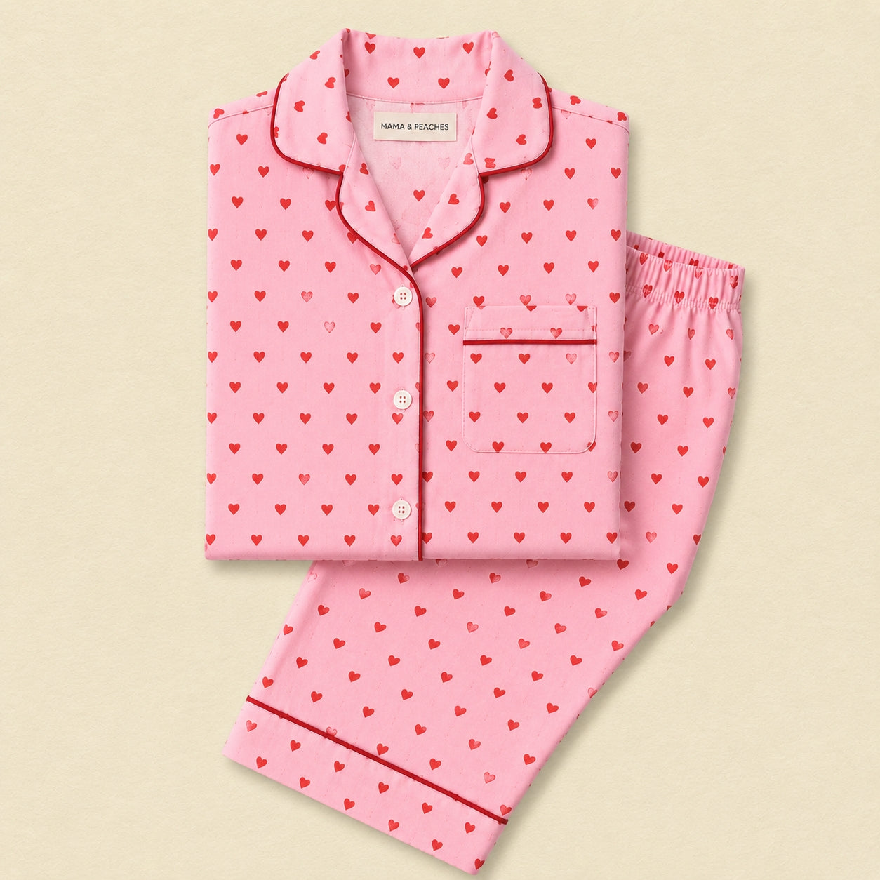 Hearts Full Sleeves Night Suit