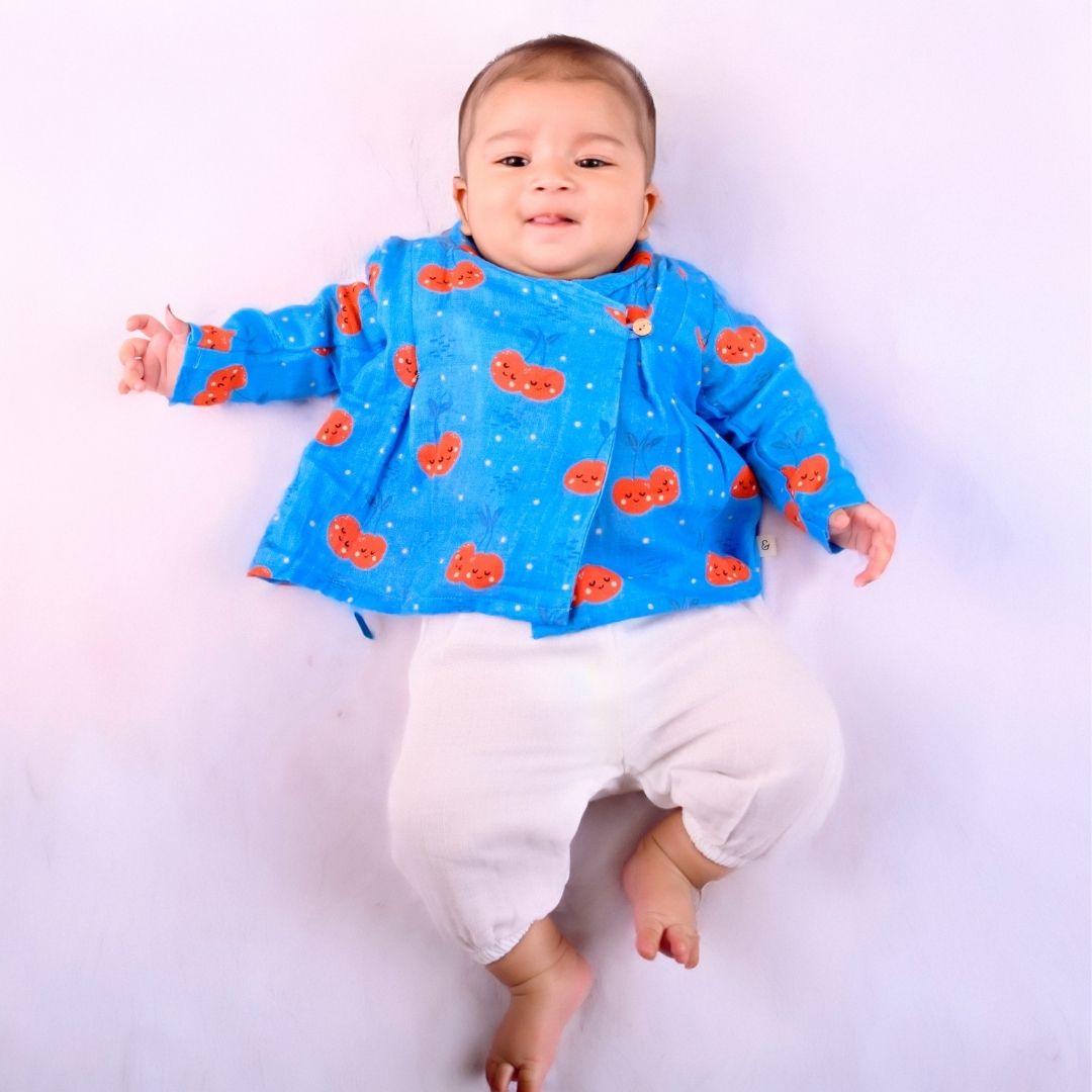 Cheeryful Muslin Angrakha Set