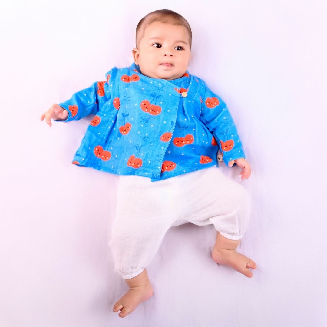 Cheeryful Muslin Angrakha Set