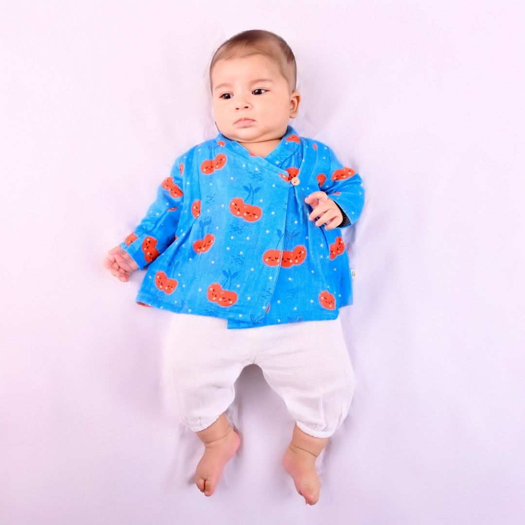 Cheeryful Muslin Angrakha Set