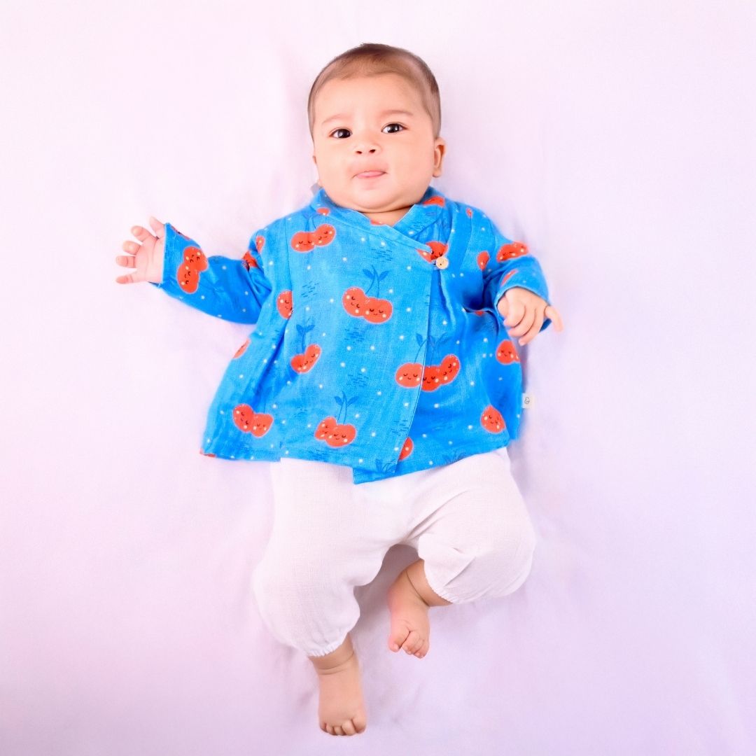 Cheeryful Muslin Angrakha Set