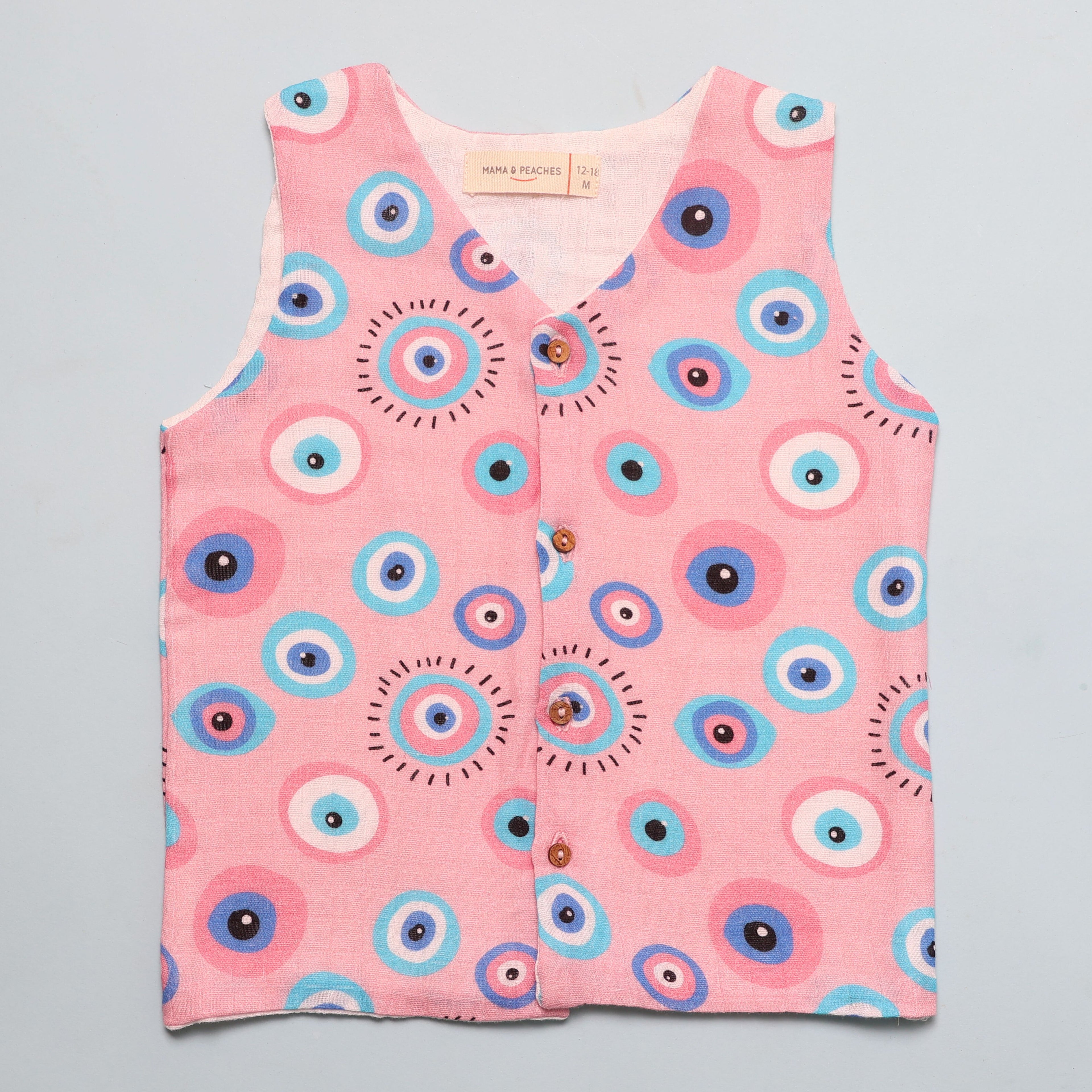 Pink Evil Eye Muslin Vest