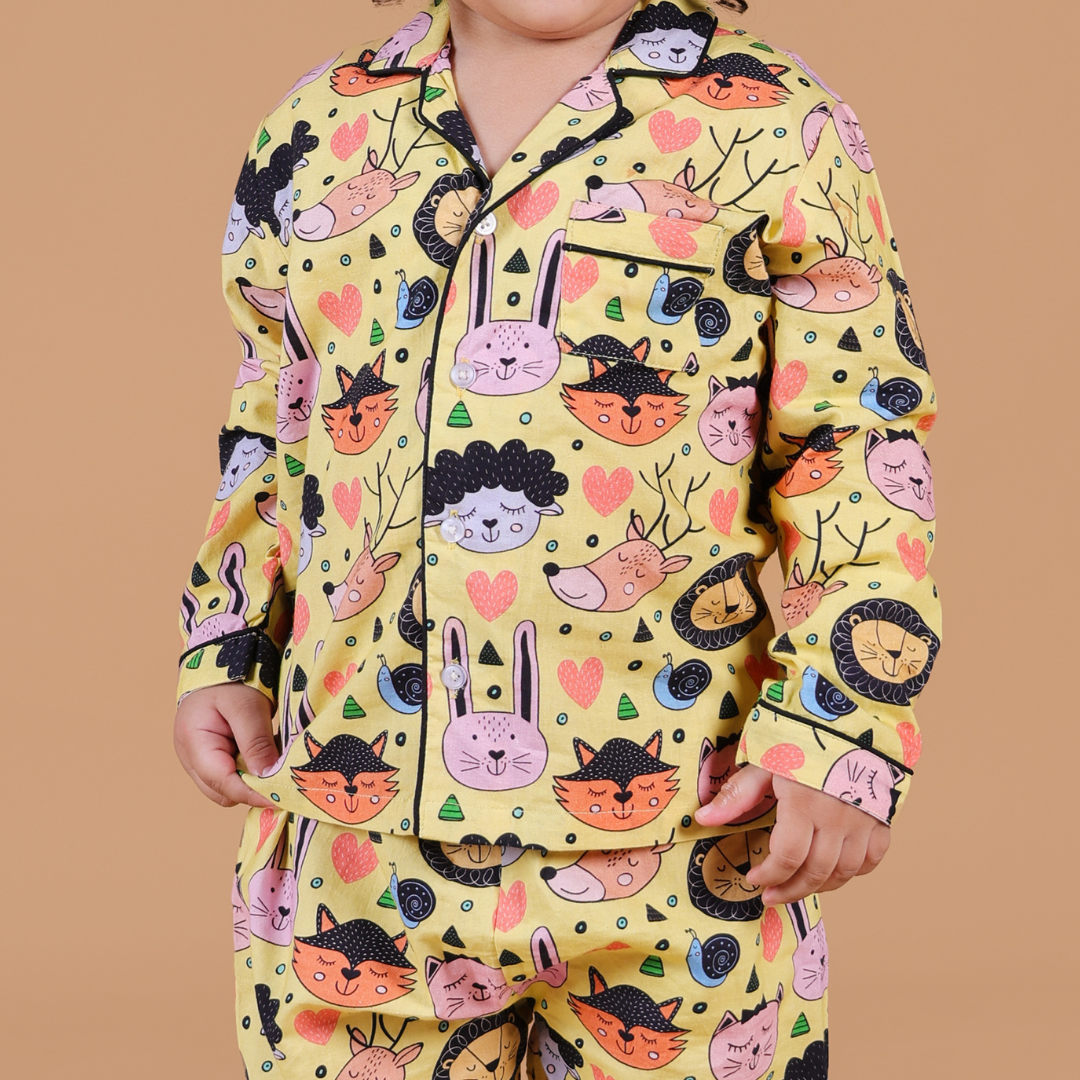 Sleepy Animals Full Sleeves Night Suit