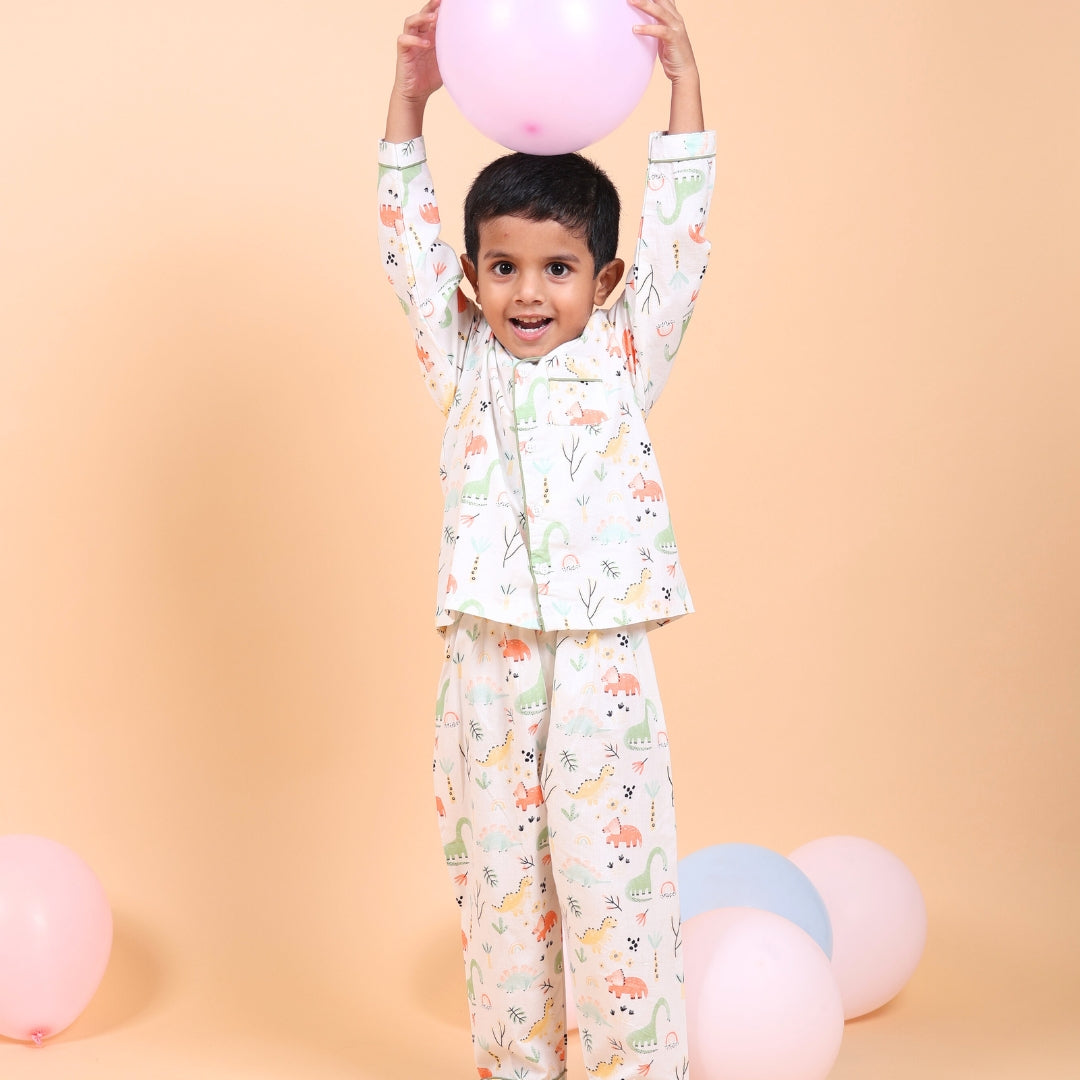 Dancing Dinosaur Full Sleeves Night Suit