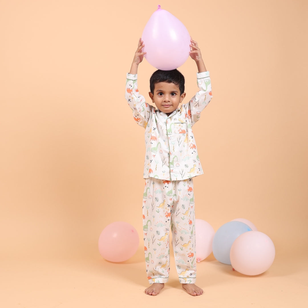 Dancing Dinosaur Full Sleeves Night Suit