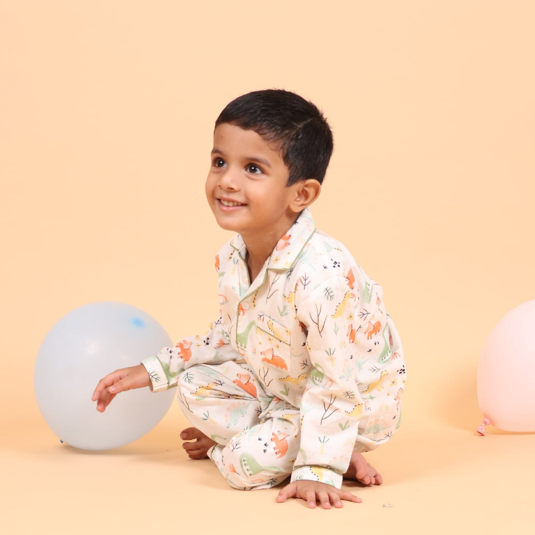 Dancing Dinosaur Full Sleeves Night Suit