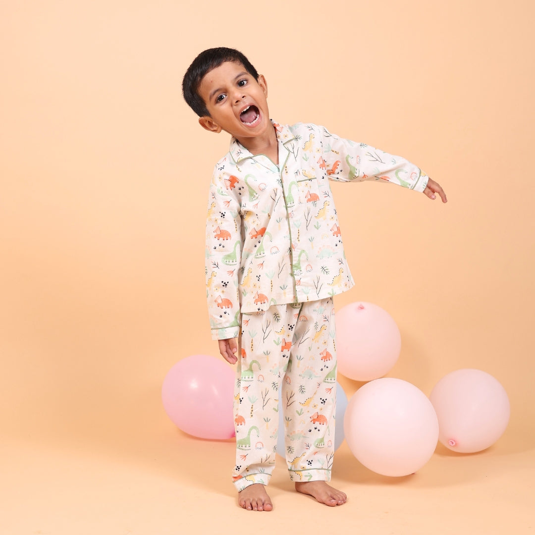 Dancing Dinosaur Full Sleeves Night Suit