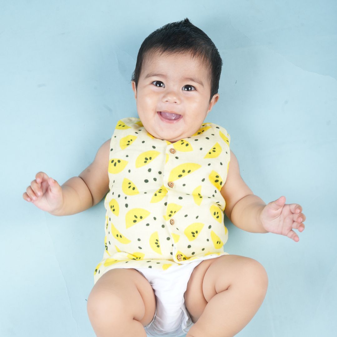 Yellow Lemons Muslin Vest