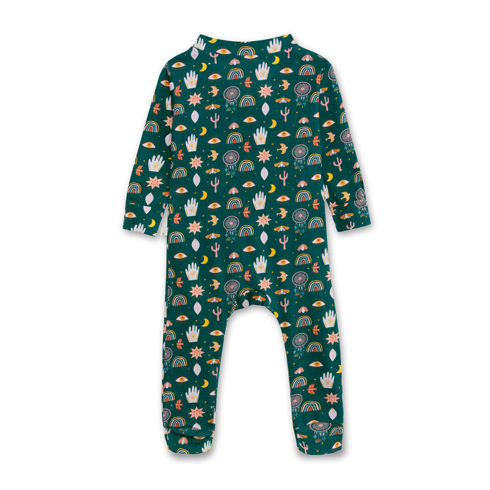 Good Vibes Only Organic Zipped Footed Sleepsuit