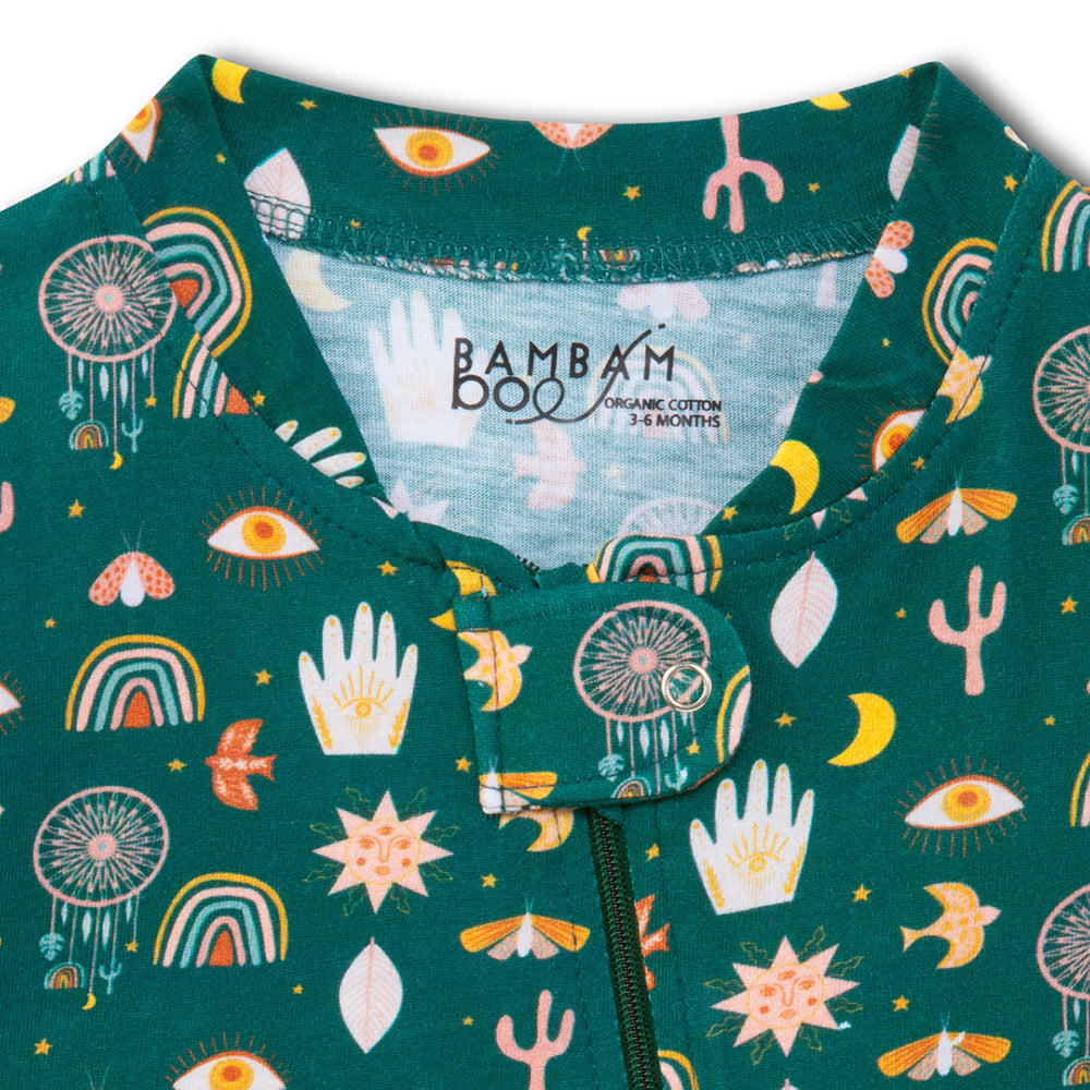 Good Vibes Only Organic Zipped Footed Sleepsuit