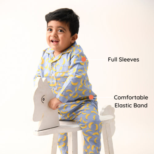 Purple Bananas Night Suit (Full Sleeves)