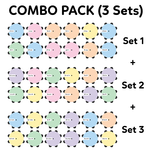 Vellom Word Families (Rhyming Words) - Combo Pack (3 Sets)