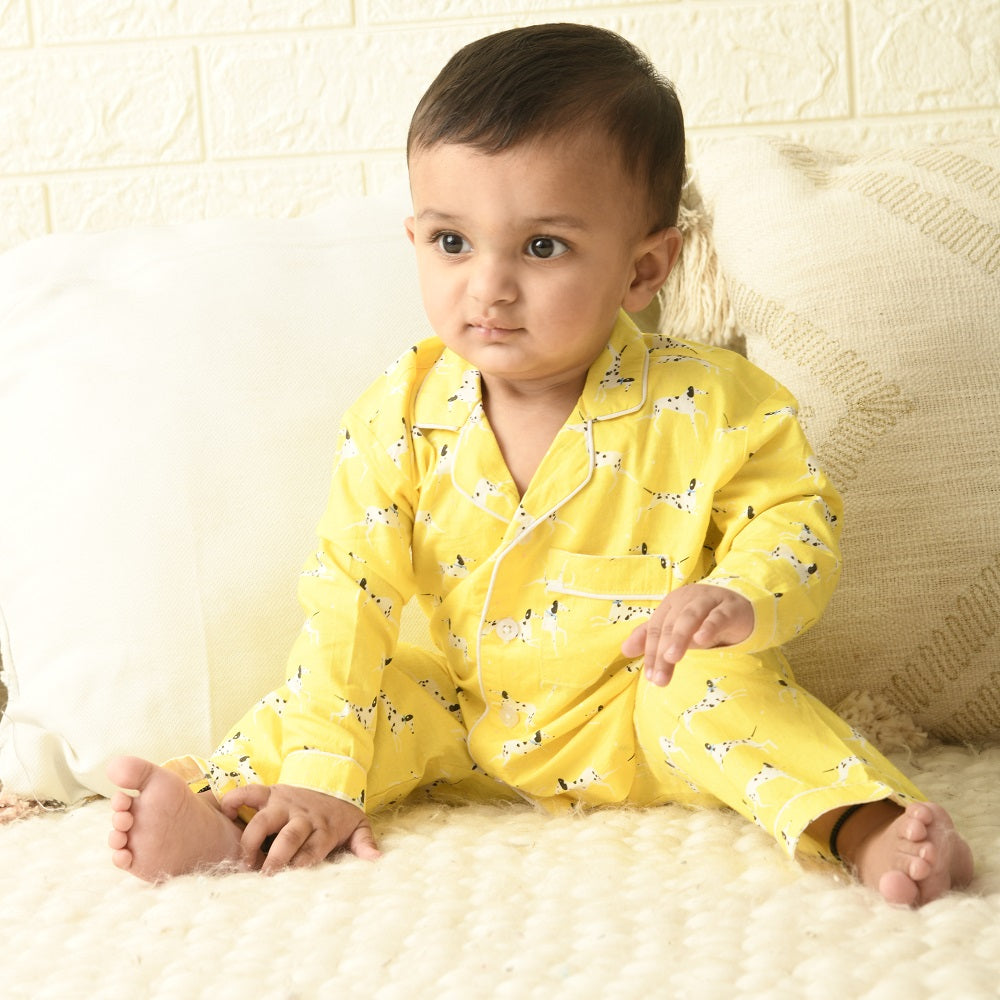 Yellow Dalmatians Night Suit (Full Sleeves)
