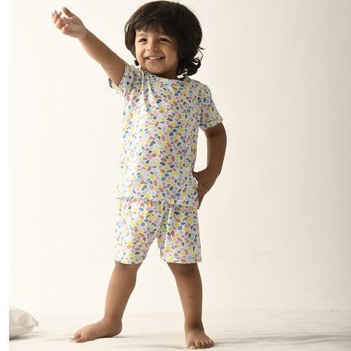 Rainbow Terazzo Nightsuit Shorts Set