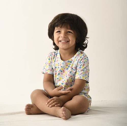 Rainbow Terazzo Nightsuit Shorts Set