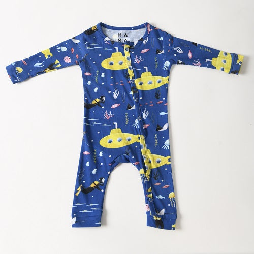 Deep Sea Adventure Organic Buttoned Footless Sleepsuit