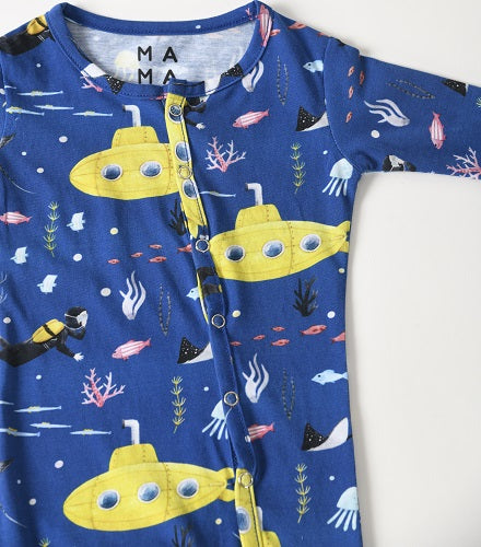 Deep Sea Adventure Organic Buttoned Footless Sleepsuit