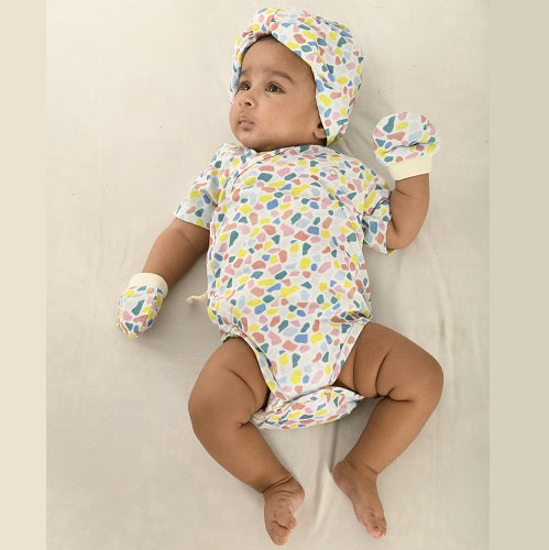 Rainbow Terazzo Kimono Onesie