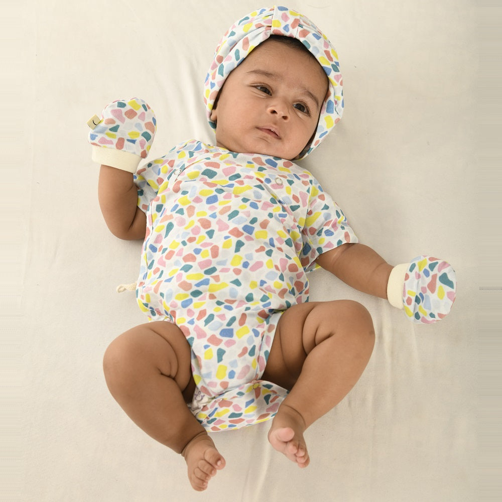 Rainbow Terazzo Kimono Onesie