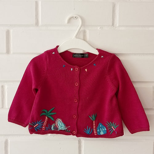 Red Buttoned Cardigan