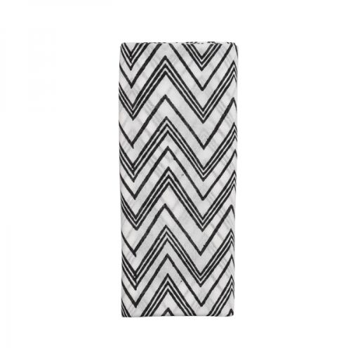 Chevron Black &amp; White Muslin Swaddle