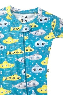 Up Periscope Organic Zipped Footed Sleepsuit