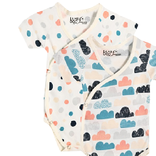 Set of Cotton Candy & Pastel Polka Dot Organic Kimono Onesie
