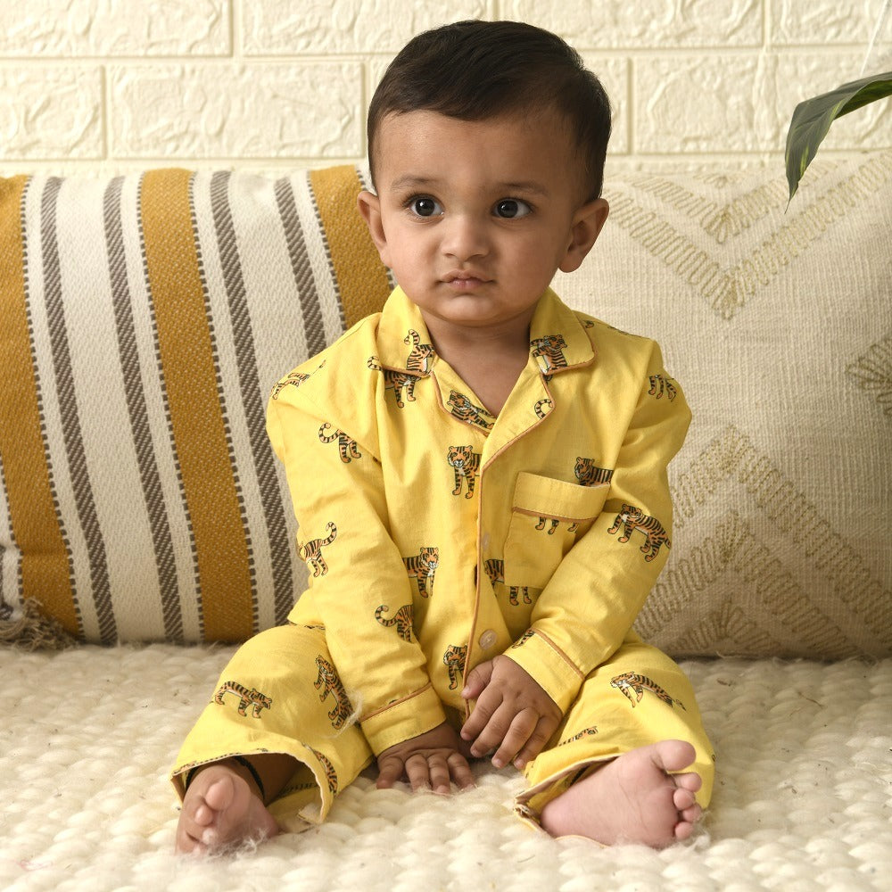 Yellow Tiger Night Suit (Full Sleeves)