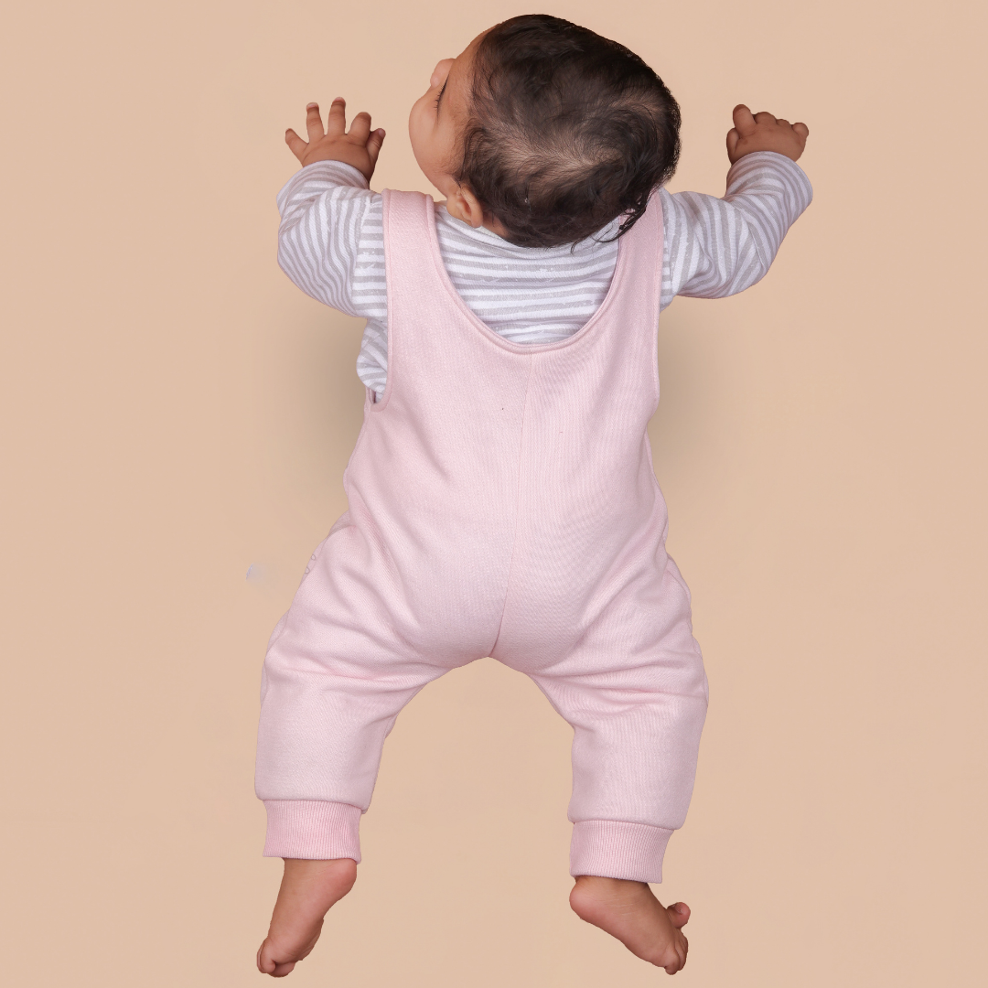 Pink Fish 2-Pc Romper Style Dungaree Set