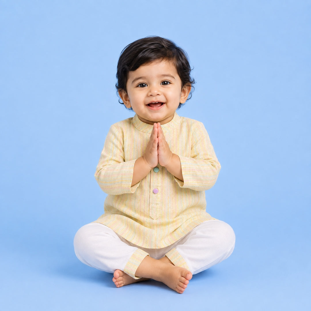 Lemon Stripes Kurta Set