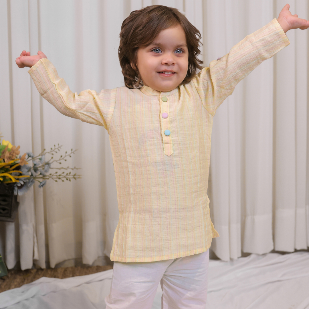 Lemon Stripes Kurta Set