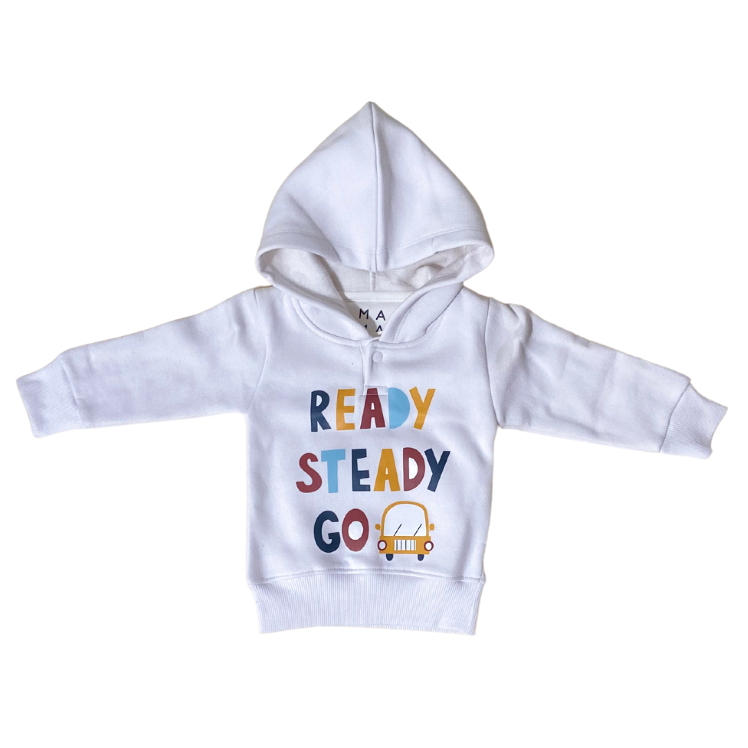 White Ready Set Go Sweatshirt