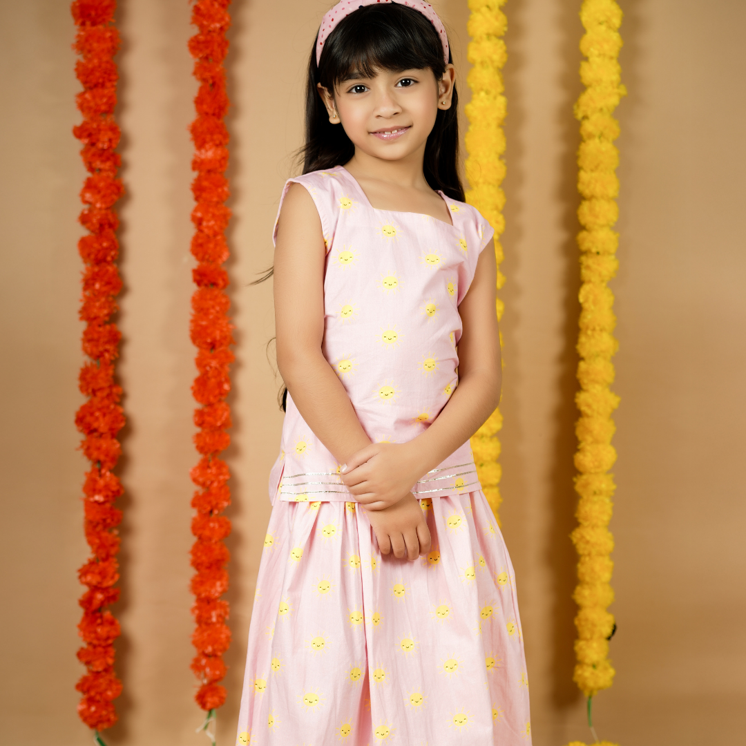 Pink Sun Lehenga Set